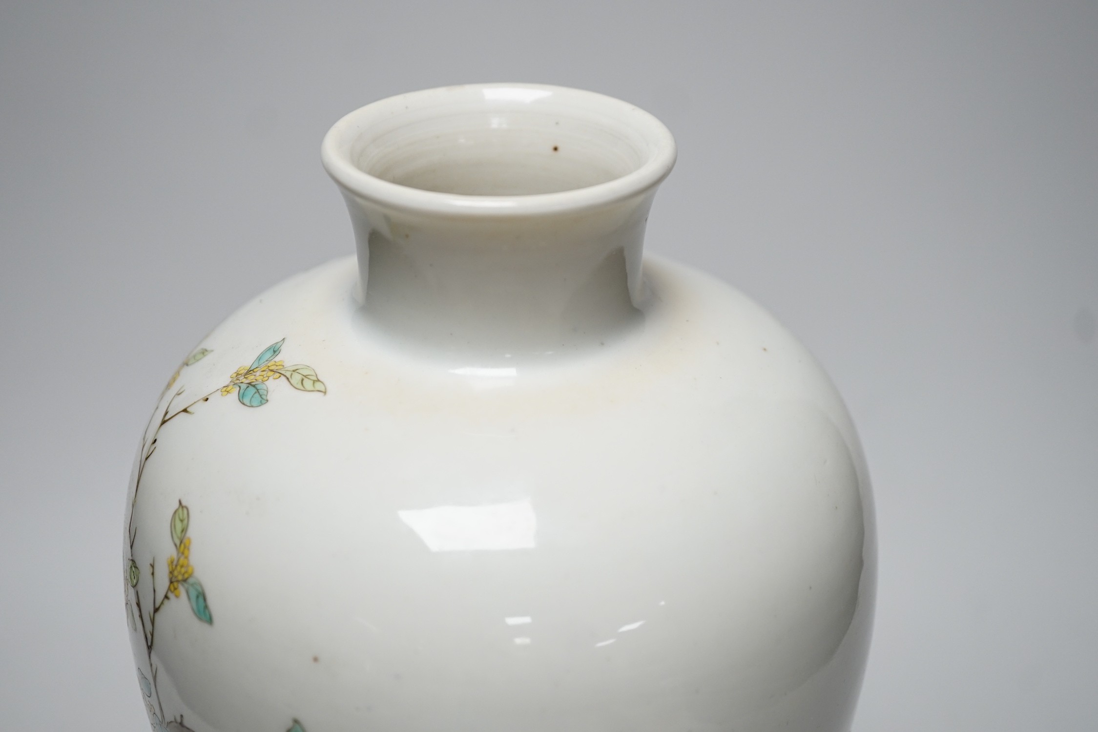 A Chinese famille rose baluster vase, 30cm